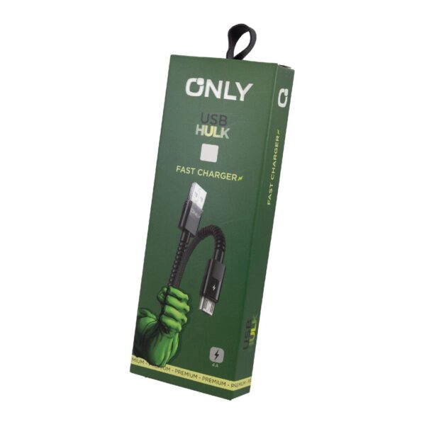 CABLE USB MOD 90 HULK - ONLY - LIGHTNING - 4 A - NEGRO
