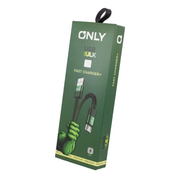 CABLE USB MOD 89 HULK - ONLY - TIPO C - 4 A - VERDE