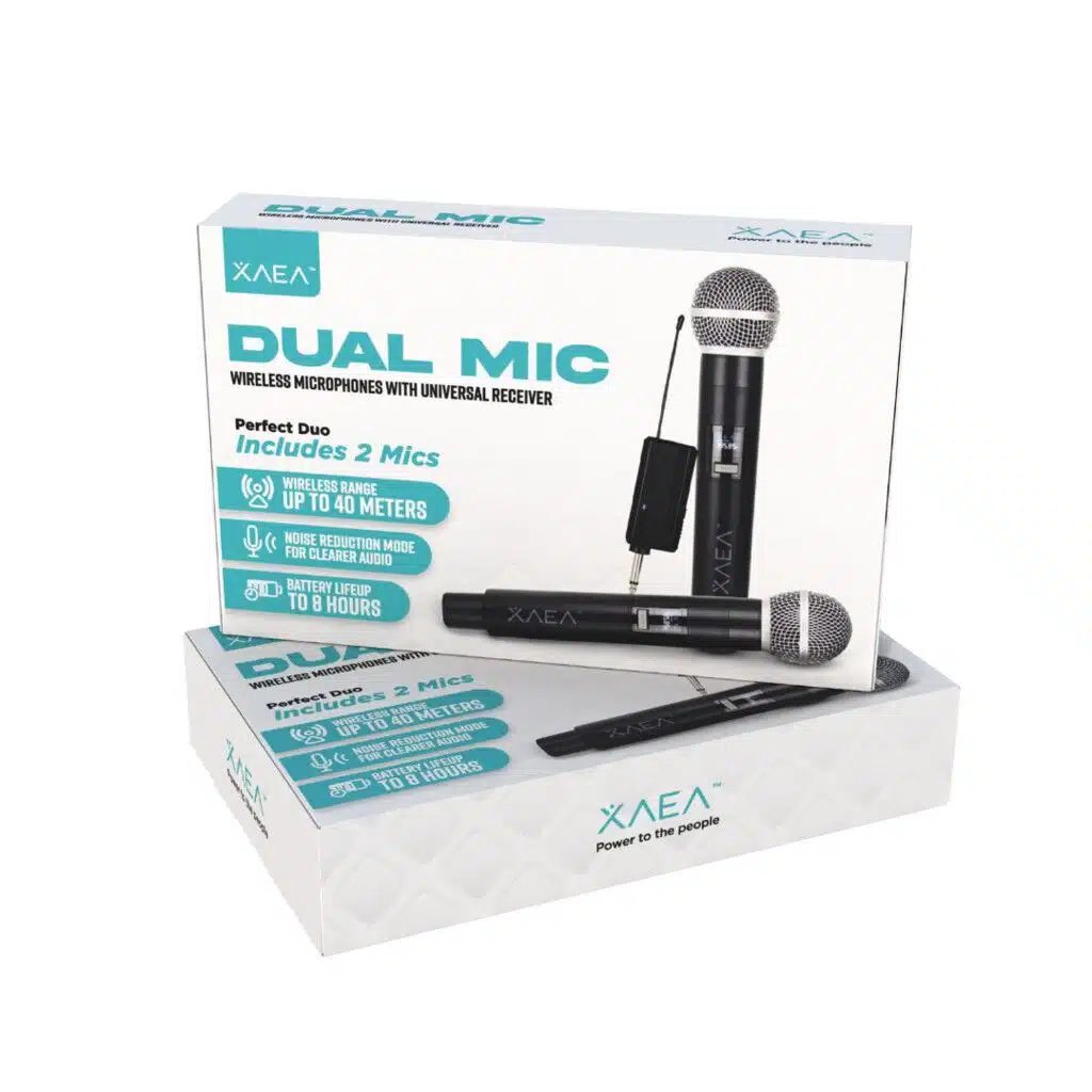 MICROFONO DOBLE INALAMBRICO MODX-065 - XAEA - NEGRO MICROFONO DOBLE INALAMBRICO MODX-065 - XAEA - NEGRO - Imagen 1