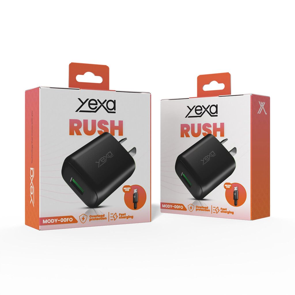 CARGADOR 220V 4.8A RUSH 1USB + CABLE V8 MODY-00FO - YEXA - NEGRO CARGADOR 220V 4.8A RUSH 1USB + CABLE V8 MODY-00FO - YEXA - NEGRO - Imagen 1